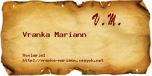 Vranka Mariann névjegykártya